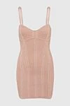 Herve Leger Beige dress for women - zipper. sleeveless, thin straps, striped texture. 71% rayon, 21% polyester, 7% nylon, 1% spandex. Country of manufacture: Italy. Care: specialized cleaning - photo 1