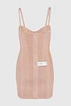 Beige dress for women Herve Leger - zipper. sleeveless, thin straps, striped texture. 71% rayon, 21% polyester, 7% nylon, 1% spandex. Country of manufacture: Italy. Care: specialized cleaning - photo 6