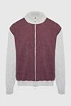 Tombolini Men's sports jacket made of wool and linen, burgundy - Contrasting inserts. 94% wool, 6% linen. Closure: Zipper. Two side pockets. Country of manufacture: Italy. Care: specialized cleaning - photo 1