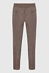 Tombolini Men's brown linen trousers - 100% linen,. button, zipper, drawstring. two side. Country of manufacture: Italy. Care: specialized cleaning - photo 5