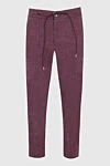 Tombolini Men's burgundy wool and linen trousers - 94% wool, 6% linen,. button, zipper, drawstring. two side. Country of origin: Italy. Care: specialized cleaning - photo 1