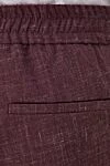 Tombolini Men's burgundy wool and linen trousers - 94% wool, 6% linen,. button, zipper, drawstring. two side. Country of origin: Italy. Care: specialized cleaning - photo 5