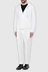 Men's sports suit made of polyamide and elastane, white Tombolini - Hood. 85% polyamide, 15% elastane. Closure: Drawstring, zipper. Four side pockets. Country of manufacture: Italy. Care: specialized cleaning - photo 2