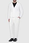 Tombolini Men's sports suit made of polyamide and elastane, white - Hood. 85% polyamide, 15% elastane. Closure: Drawstring, zipper. Four side pockets. Country of manufacture: Italy. Care: specialized cleaning - photo 3