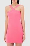 P.A.R.O.S.H. Pink viscose and acrylic dress for women - sleeveless. 68% viscose, 32% acrylic. Country of manufacture: Italy. Care: specialized cleaning - photo 3