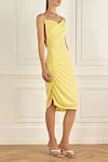 The Andamane Yellow viscose dress for women - assembly of fabric. 93% viscose, 7% elastane. Country of manufacture: Italy. Care: specialized cleaning - photo 3