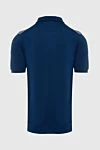 Поло хлопковое синее с контрастным микропаттерном мужское Kiton - Узор линии. 100% хлопок. Молния. Страна производитель: Италия. Уход: специализированная чистка - фото 6
