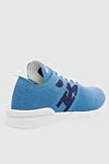 Blue textile sneakers for men Kiton - Logo, contrast sole. 90% cotton, 10% elastane. laces. height 2 cm. Country of manufacture: Italy. Care: specialized cleaning - photo 4