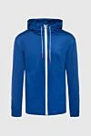 Kiton Blue cotton sports jacket for men - Additionally: hood. Composition: 100% cotton. Fastening: zipper, drawstring. Pockets: two side pockets. Country of manufacture: Italy. Care: specialized cleaning - photo 1