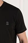 Brunello Cucinelli Чёрная базовая футболка с контрастными швами и фирменным знаком - лого. 100% хлопок. Страна производитель: Италия. Уход: специализированная чистка - фото 5
