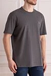 Brunello Cucinelli Ерлерге арналған сұр мақта-мата футболка - Құрамы: 100% мақта. Шығарылған елі: Италия. Күтім: арнайы тазалау - фото 3