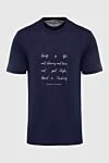 Brunello Cucinelli Blue cotton T-shirt for men - print. 100% cotton. Country of origin: Italy. Care: specialized cleaning - photo 1