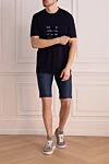 Blue cotton T-shirt for men Brunello Cucinelli - print. 100% cotton. Country of origin: Italy. Care: specialized cleaning - photo 2