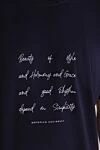 Brunello Cucinelli Blue cotton T-shirt for men - print. 100% cotton. Country of origin: Italy. Care: specialized cleaning - photo 5
