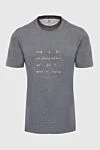 Brunello Cucinelli Ерлерге арналған сұр мақта-мата футболка - басып шығару. Құрамы: 100% мақта. Шығарылған елі: Италия. Күтім: арнайы тазалау - фото 1