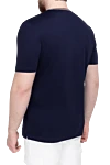 Blue cotton T-shirt for men Brunello Cucinelli - print, edging on the collar. 100% cotton. Country of origin: Italy. Care: specialized cleaning - photo 4