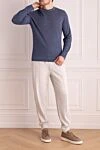 Light-colored cotton jersey trousers with cuffs at the hem
Brunello Cucinelli - 94% cotton, 6% polyamide. Closure: Drawstring. Two side pockets, two back pockets. Country of origin: Italy. Care: specialized cleaning - photo 2