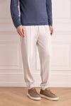 Brunello Cucinelli Light-colored cotton jersey trousers with cuffs at the hem
- 94% cotton, 6% polyamide. Closure: Drawstring. Two side pockets, two back pockets. Country of origin: Italy. Care: specialized cleaning - photo 3