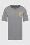 Billionaire Gray cotton and elastane T-shirt for men - logo embroidery. 100% cotton. Country of manufacture: Italy. Care: specialized cleaning - photo 1