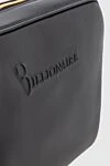 Billionaire Black genuine leather men's clutch bag - Embossed brand name. 100% genuine leather. Closure: Zipper. 4 compartment. Country of origin: Italy. Care: specialized cleaning - photo 5