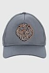 Billionaire Cotton and leather cap gray for men - Logo embroidery. 100% cotton, 10% leather. Country of manufacture: Italy. Care: specialized cleaning - photo 1