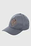 Billionaire Cotton and leather cap gray for men - Logo embroidery. 100% cotton, 10% leather. Country of manufacture: Italy. Care: specialized cleaning - photo 3