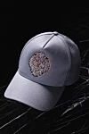 Billionaire Cotton and leather cap gray for men - Logo embroidery. 100% cotton, 10% leather. Country of manufacture: Italy. Care: specialized cleaning - photo 5