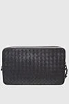 Bottega Veneta Men's clutch bag made of genuine leather black - Weaving. 100% genuine leather. Closure: Zipper. 4 compartment. Country of origin: Italy. Care: specialized cleaning - photo 1