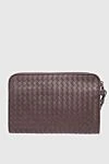 Bottega Veneta Clutch bag human with natural skins brown - Weaving. 100% genuine leather. Closure: Zipper. 4 compartment. Country of manufacture: Italy. Care: specialized cleaning - photo 1