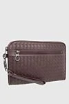 Bottega Veneta Clutch bag human with natural skins brown - Weaving. 100% genuine leather. Closure: Zipper. 4 compartment. Country of manufacture: Italy. Care: specialized cleaning - photo 3