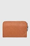 Bottega Veneta Clutch bag human with natural skins brown - Weaving. 100% genuine leather. Closure: Zipper. 4 compartment. Country of manufacture: Italy. Care: specialized cleaning - photo 1