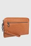 Bottega Veneta Clutch bag human with natural skins brown - Weaving. 100% genuine leather. Closure: Zipper. 4 compartment. Country of manufacture: Italy. Care: specialized cleaning - photo 3