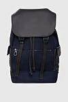 Bottega Veneta Backpack blue for men - braided leather. 60% genuine leather, 20% nylon, 20% polyester (PL). front inside pocket, two side pockets. Closure: Zip, drawstring. Country of origin: Italy. Care: specialized cleaning - photo 1