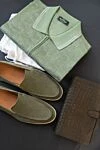 Bottega Veneta Men's clutch bag made of genuine leather and crocodile leather green - Weaving, textured leather. 80% genuine leather, 20% Crocodile skin. Button. 4 compartment. Country of origin: Italy. Care: specialized cleaning - photo 5