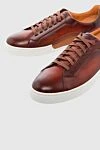 Magnanni Brown leather sneakers for men - contrast sole. 100% genuine leather. lacing. height 2 cm. Country of manufacture: Italy. Care: specialized cleaning - photo 5