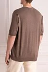 Cotton short sleeve jumper brown for men Cesare di Napoli - Short sleeve. 100% cotton. Country of manufacture: Italy. Care: specialized cleaning - photo 4