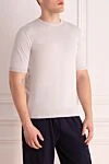 Cesare di Napoli Cotton short sleeve jumper white for men - Short sleeve. 100% cotton. Country of manufacture: Italy. Care: specialized cleaning - photo 3