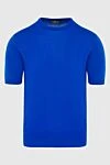 Cesare di Napoli Cotton short sleeve jumper blue for men - Short sleeve. 100% cotton. Country of manufacture: Italy. Care: specialized cleaning - photo 1