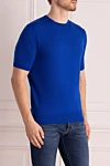 Cesare di Napoli Cotton short sleeve jumper blue for men - Short sleeve. 100% cotton. Country of manufacture: Italy. Care: specialized cleaning - photo 3