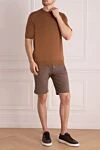 Шорты из хлопка коричневые мужские коричневые Cesare di Napoli - 100% хлопок. кулиска. Страна производитель: Италия. Уход: специализированная чистка - фото 2