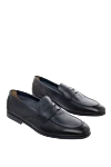 Doucal`s Blue leather loafers for men - perforation. 100% leather. Country of manufacture: Italy. Care: specialized cleaning - photo 3