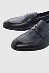 Doucal`s Blue leather loafers for men - perforation. 100% leather. Country of manufacture: Italy. Care: specialized cleaning - photo 5