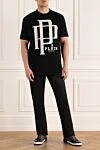 Black cotton T-shirt for men Philipp Plein - brand logo. 100% cotton. Country of manufacture: Italy. Care: specialized cleaning - photo 2