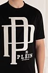 Philipp Plein Black cotton T-shirt for men - brand logo. 100% cotton. Country of manufacture: Italy. Care: specialized cleaning - photo 5