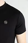 Philipp Plein Black cotton T-shirt for men - brand logo. 100% cotton. Country of manufacture: Italy. Care: specialized cleaning - photo 5