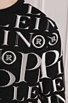 Philipp Plein Black wool and cotton jumper for men - brand lettering pattern. 57% wool, 43% cotton. Country of manufacture: Italy. Care: specialized cleaning - photo 5