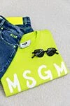 MSGM Әйелдерге арналған сары мақта көйлек - бос пішінді, бренд логотипін басып шығару. Құрамы: 100% мақта. Шығарылған елі: Италия. Күтім: арнайы тазалау - фото 7