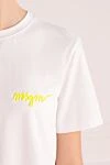 MSGM Футболка из хлопка белая женская - логотип. 100% хлопок. Страна производитель: Италия. Уход: специализированная чистка - фото 5