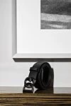 Ремень из кожи черный мужской Dolce & Gabbana - Металлический логотип бренда. 100% кожа. Размер: Ширина 4см. Гвоздик. Страна производитель: Италия. Уход: специализированная чистка - фото 4