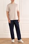 Beige cotton T-shirt for men Brunello Cucinelli - 100% cotton. Country of manufacture: Italy. Care: specialized cleaning - photo 2
